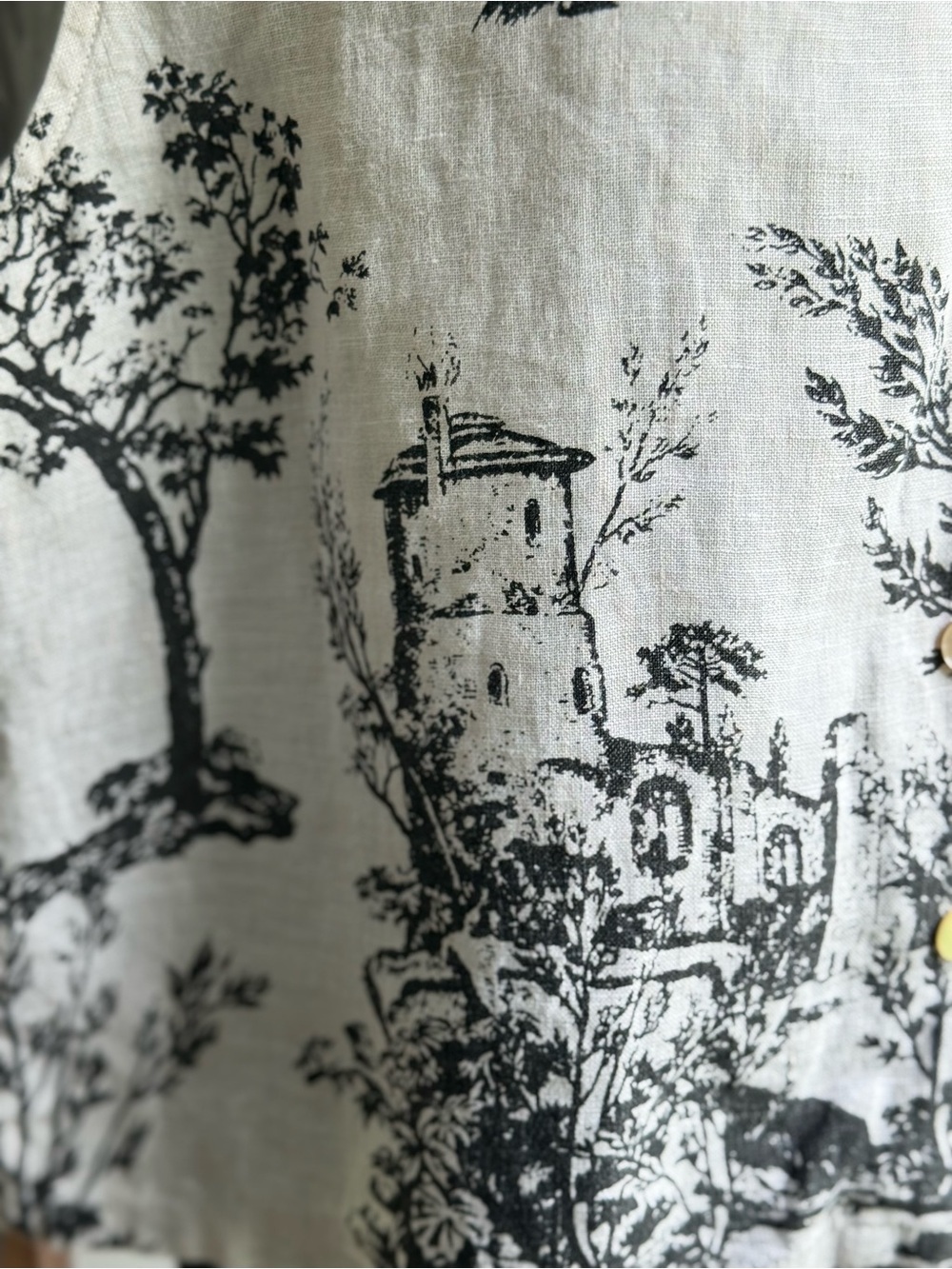NWT-Joie Black and White Toile Sleeveless Linen Top - Picture 5 of 5
